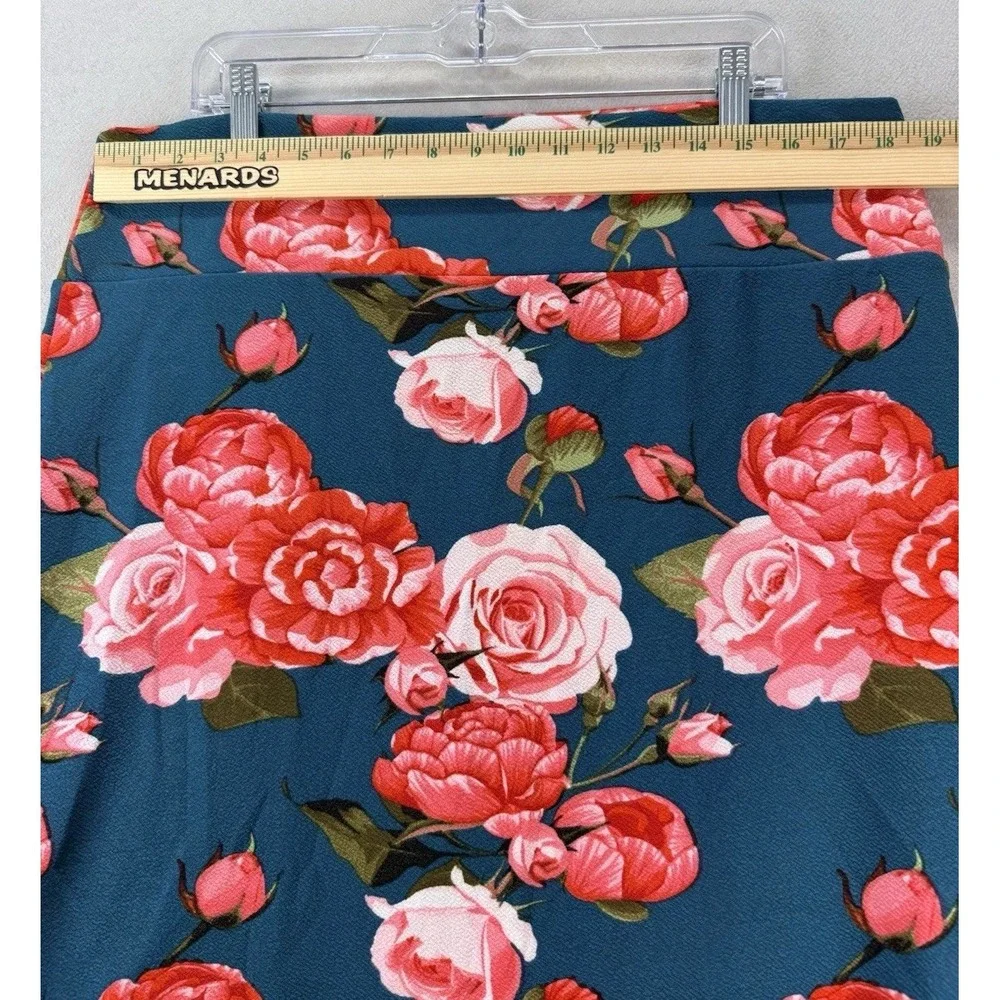 LuLaRoe‎ Women's Plus Sz 3XL Cassie Floral Business Stretch Casual Pencil Skirt - Picture 4 of 8